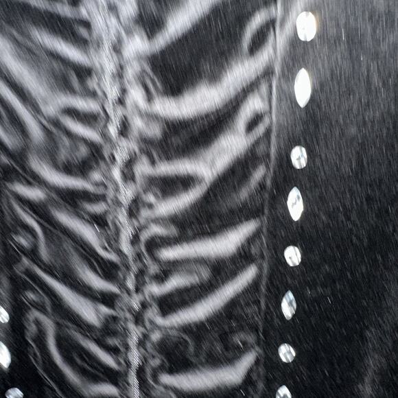 Sag Harbor Sport Jacket Womens X-Large Black Velvet Rhinestone Ruffled Full Zip - Picture 3 of 4